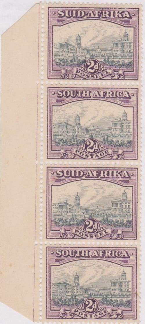 1941 Union 2d Left Marginal stCC 58arip of 4 MNH