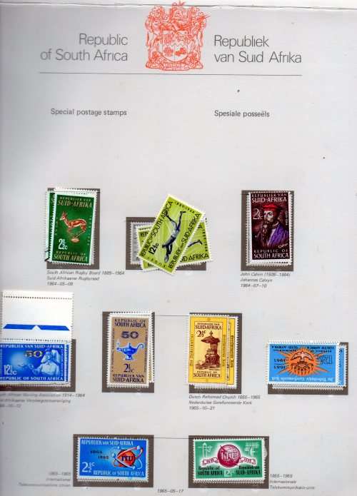 1961-82 R S A commem singles in R S A  stamp album in Mint and used GOOD VALUE HERE SACC 219-513