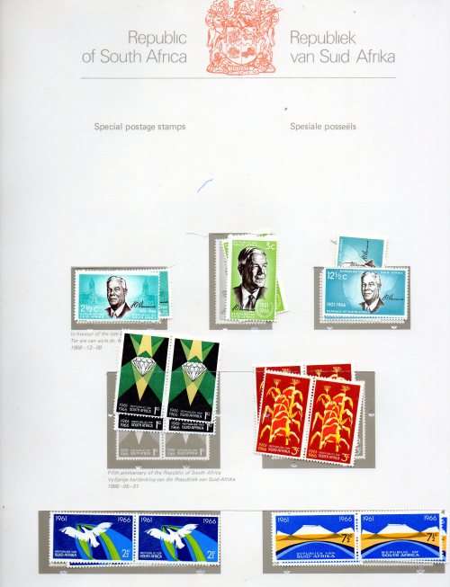 1961-82 R S A commem singles in R S A  stamp album in Mint and used GOOD VALUE HERE SACC 219-513