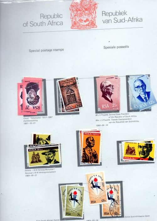 1961-82 R S A commem singles in R S A  stamp album in Mint and used GOOD VALUE HERE SACC 219-513