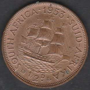 1953 UNION 1/2 d in UNC grade