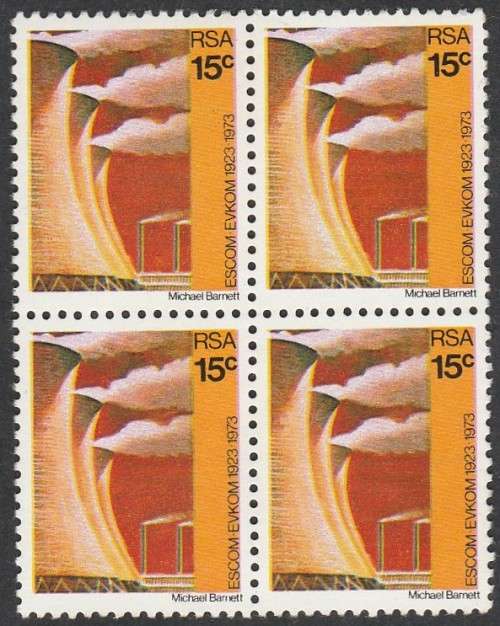 1973 RSA Iscor 15c block of 4 MNH SACC 340