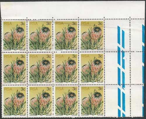 1977 RSA 3rd Def IIss 3c top marginal block od 12 MNH SACC 422