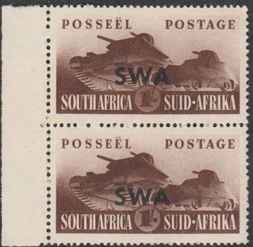 1941 UNION  War Effort 1shilling marginal pair of 2 SACC  148