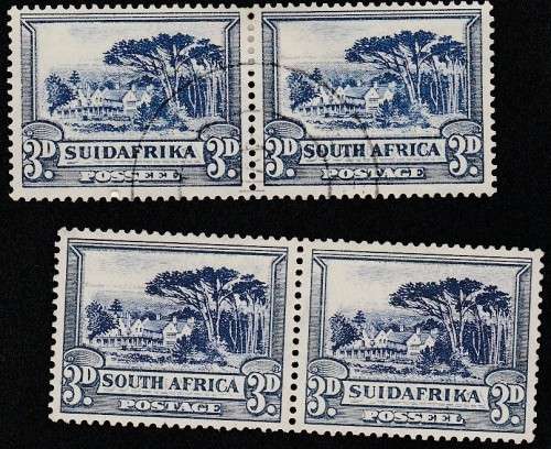 1930 UNION Roto Issue 3d blue Used AND Unused pair (MLH) SACC 46