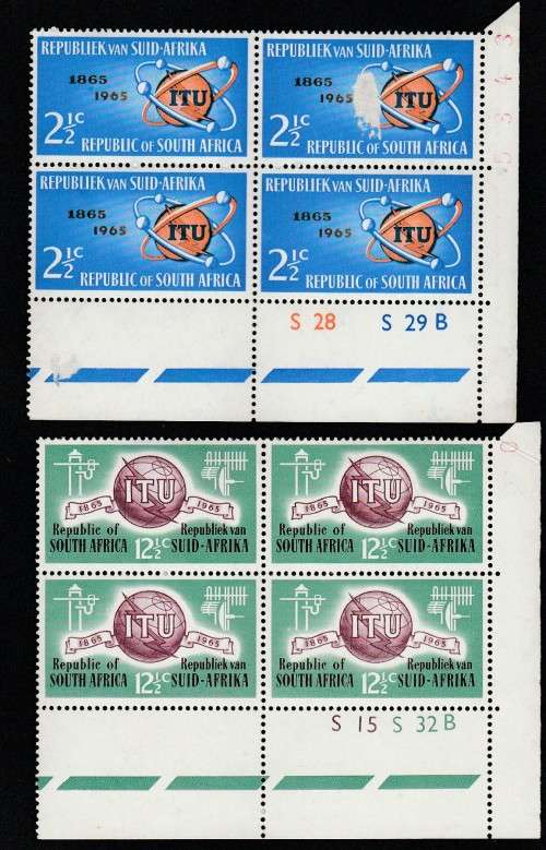 1965 I.T.M. Centenary control Blocks both `B` MNH SACC 250,251