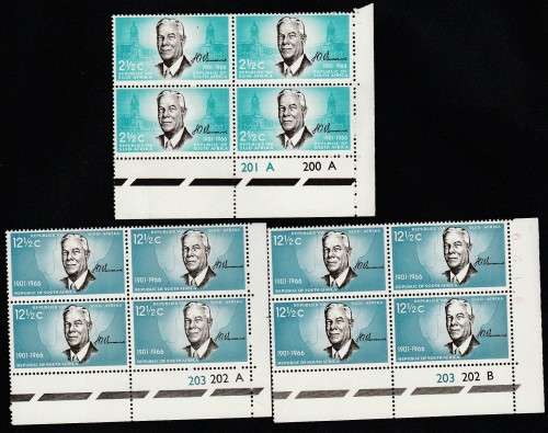 1966 RSA Vewoerd Commemoration Cotr B`s 2 1/2c A 12 1/2c  A ,B x 2 each MNH SACC 258,260