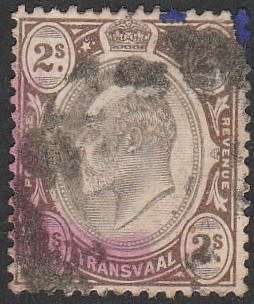 1902 TRANSVAAL 2 shillings used K E Vll SACC 258