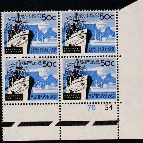 1966 R S A 1st Def Iss 50c control block No 70 54 MNH SACC 208