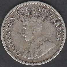 1927 UNION of SOUTH AFRICA 3 pence in F grade  SCARCE