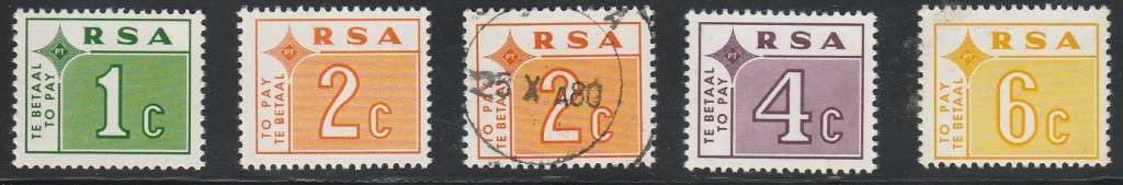 1972 R S A postage due mint and used singles as per scan