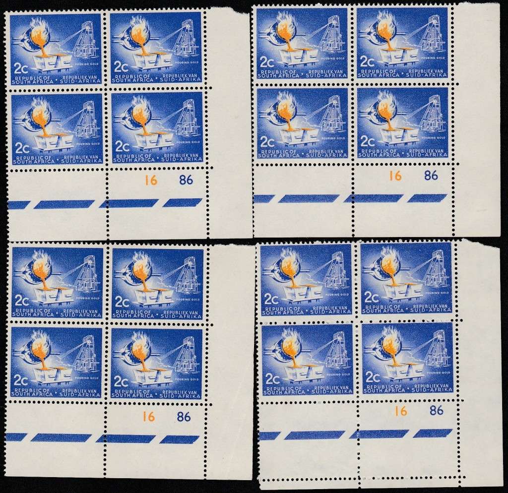 1961 R S A 2c control blocks no 16 86 x 4  MNH SAC  200 CV R800