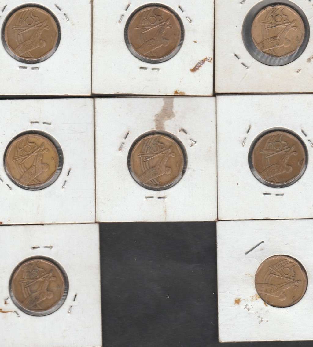 2003 R S A Cricket 50cents x 7 in EF grade see scan Picture shows 8  1 bid for all