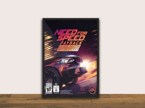 NEED for SPEED PAYBACK -Glass Framed Limited Edition A3 (FRAMED)