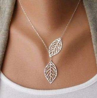 Silver Leaves Infinity Pendant Necklace