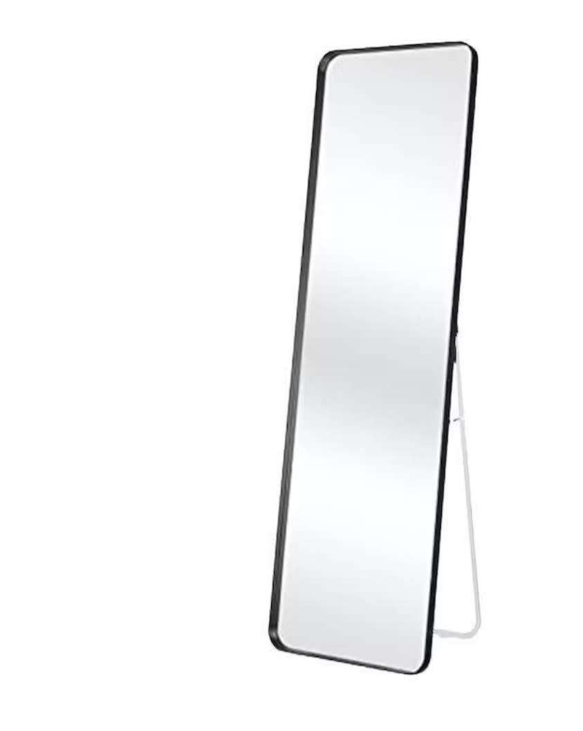Black Frame Rectangular 148 cm x 36 cm Glass Mirror