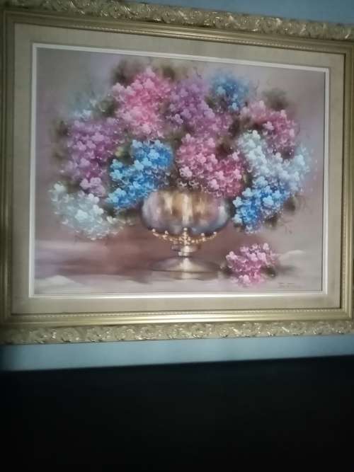 BEAUTIFUL LARGE OIL PAINTING IN ORNATE FRAME BY JANA DU TOIT