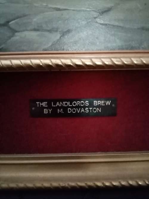 LARGE FRAMED OLEOGRAPH ` THE LANDLORD`S BREW`
