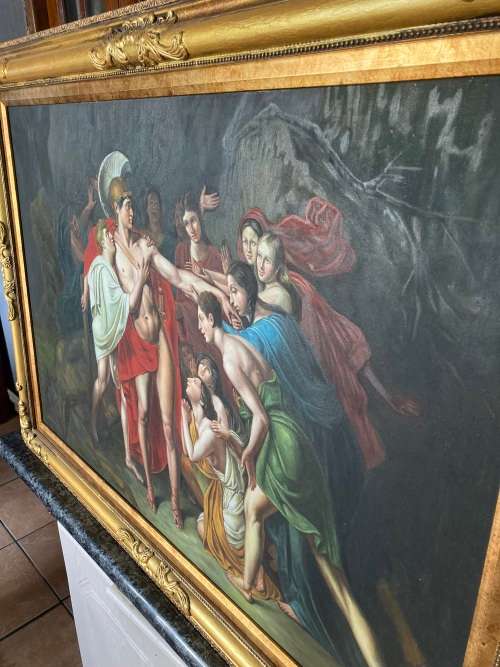 LARGE FRAMED OIL PAINTING IN ORNATE FRAME.STUNNING!!!