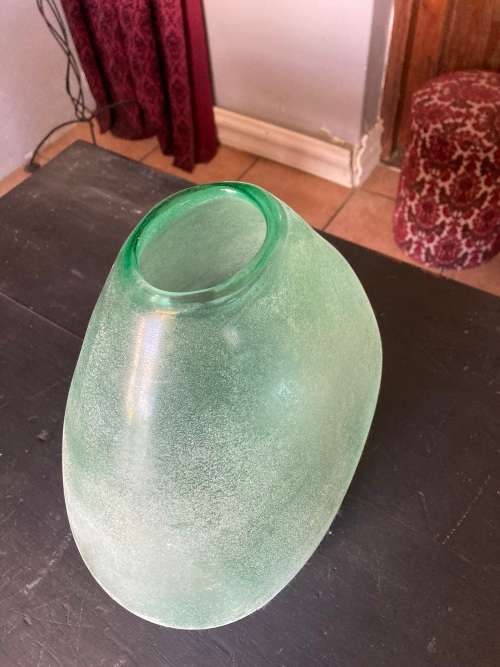 VERY LARGE GREEN GLASE VASE
