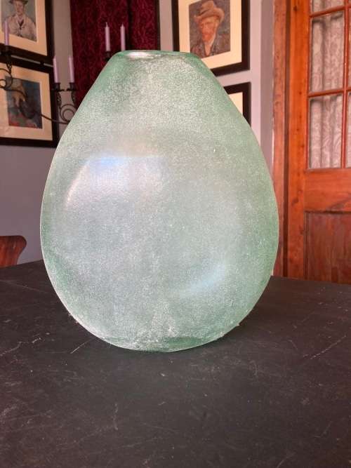 VERY LARGE GREEN GLASE VASE