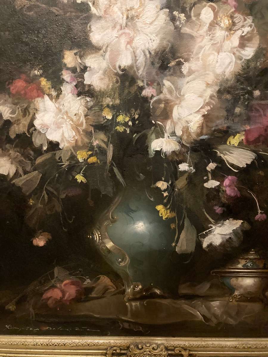 STUNNING LARGE STILL LIFE PAINTING IN ORNATE FRAME