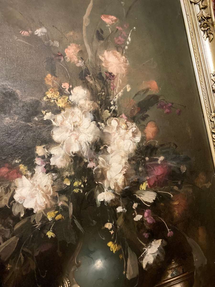 STUNNING LARGE STILL LIFE PAINTING IN ORNATE FRAME