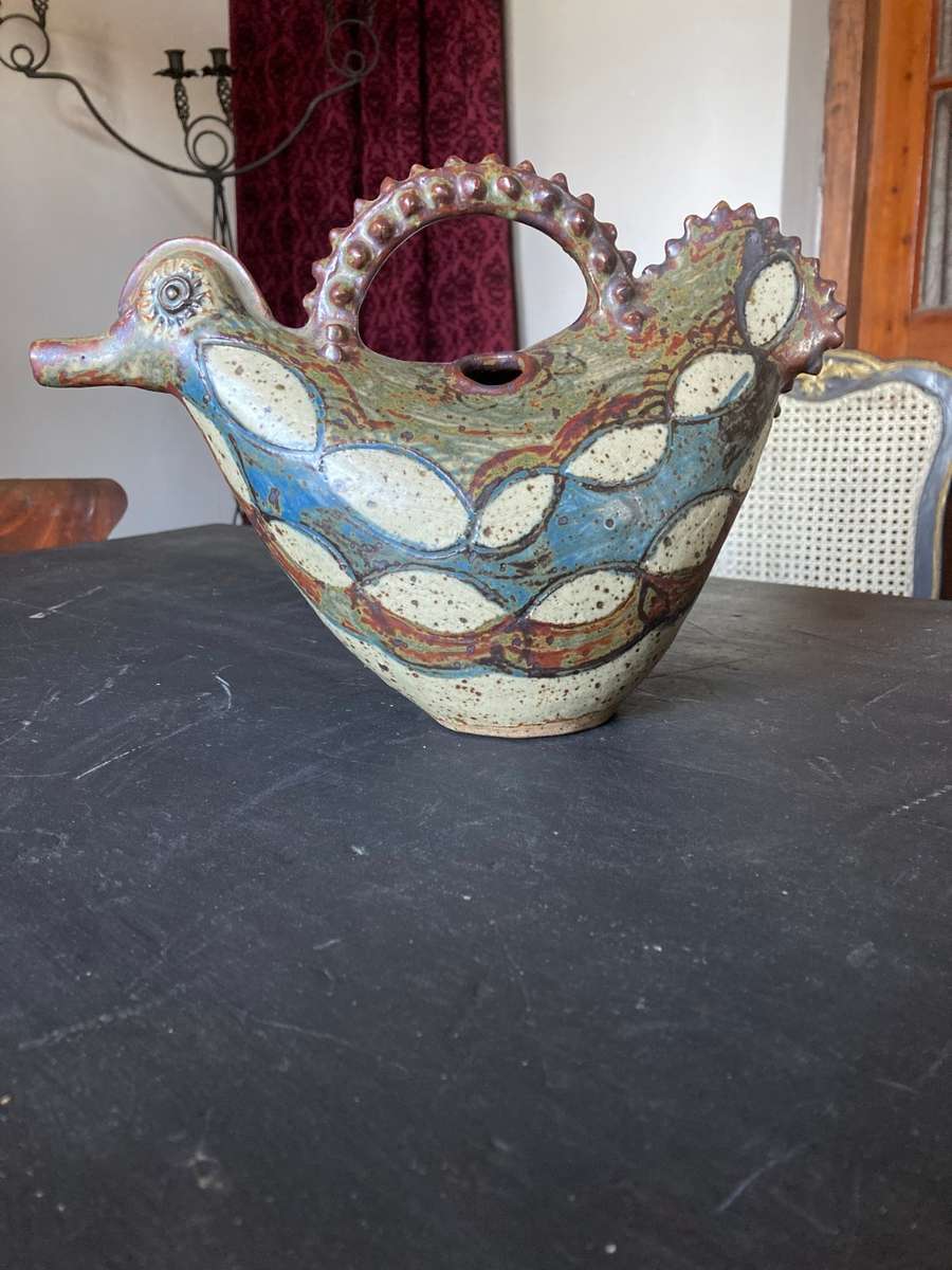 E MBATHA POTTERY RORKES DRIFT ROOSTER TEA POT!!