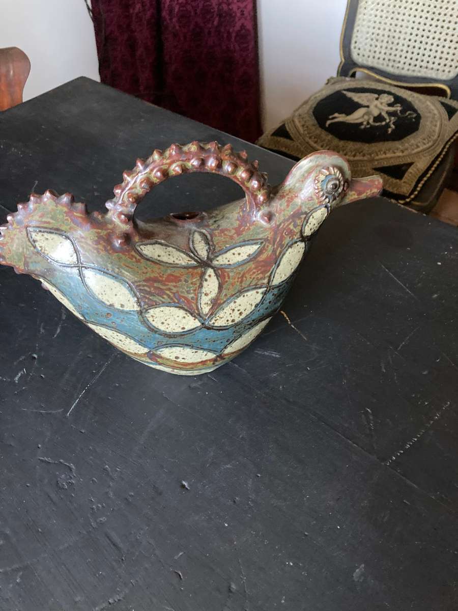 E MBATHA POTTERY RORKES DRIFT ROOSTER TEA POT!!