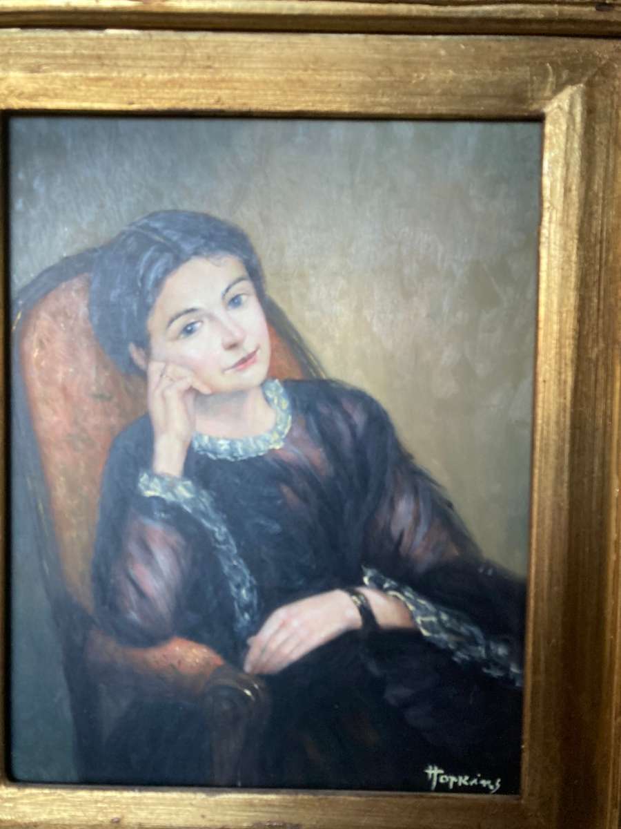 STUNNING PORTRAIT OF A LADY IN AN ORNATE FRAME