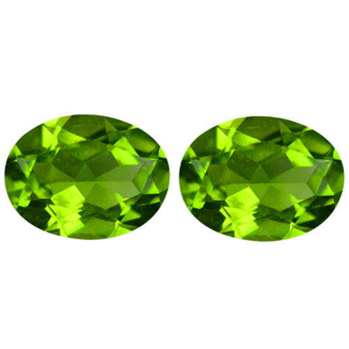 3.66cts SPARKLING PAIR!! - Natural Apple Green RARE BURMESE Peridot - BURMESE - R 5'545.00