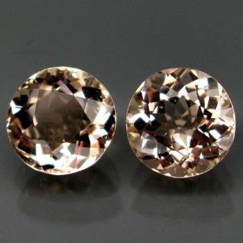 0.75cts Pair SENSATIONAL!!! AAA 100% Natural Light Orangey Pink MORGANITE - Brazil - Est. R 2'903.00