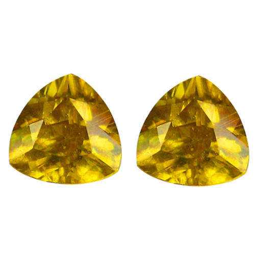 1.02cts Pair 100% Natural SPARKLING!!! - Golden Yellow Sphene - RUSSIA - Est. R 4'284.00