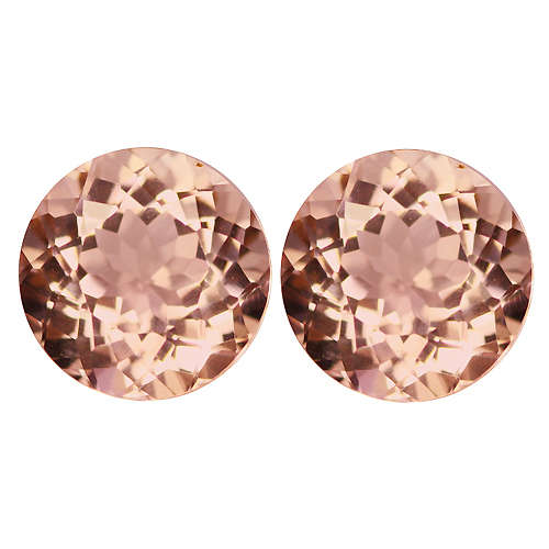 WORLD GRADE!!!! - PAIR 100% Natural Salmon Peach Pink MORGANITE - 1.08tcw - Eye Clean