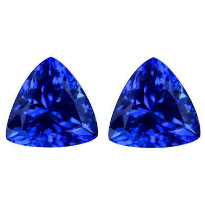 0.90cts PAIR EYE POPPING!! 100% AAA+ GENUINE Natural TANZANITE BLUISH VIOLET - VVS