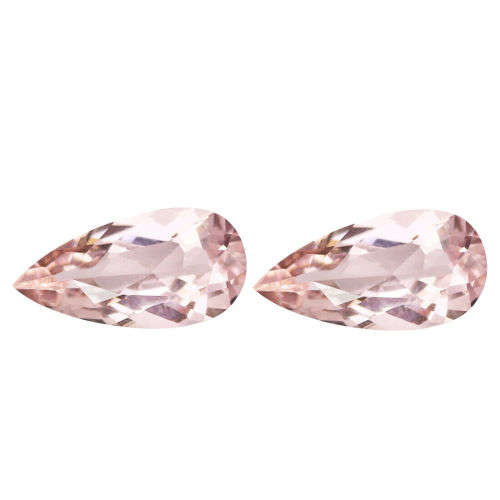 1.89cts (2 Pcs) PAIR - WORLD GRADE - 100% Natural Salmon Peach Pink MORGANITE - IF