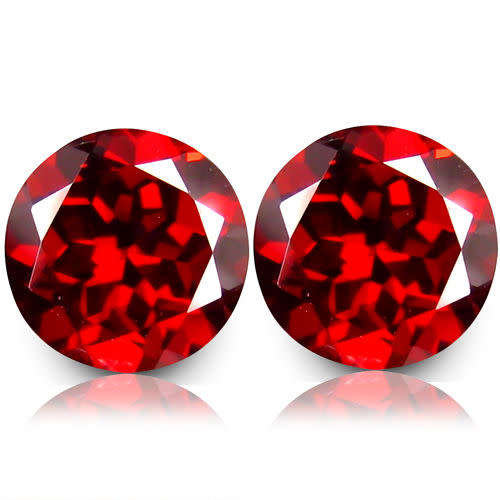 2.13cts PAIR RARE TERRIFIC!!! HIGH END ITEMS - 100% Natural RHODOLITE GARNET with Top Fire