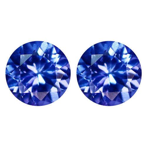 1.01cts PAIR EYE POPPING!! 100% AAA GENUINE Natural TANZANITE BLUE VIOLETISH - VVS