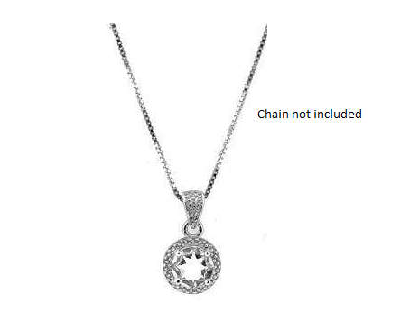 Gorgeous 1.67cts 100% Genuine TOPAZ Pendant  925 S/Silver with 0.01cts 100% Natural DIAMONDS