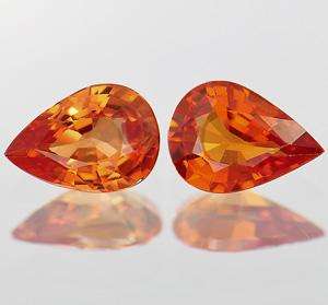 SPECTACULAR PAIR!!! 0.86ct 100% Genuine NATURAL ORANGE SAPPHIRES
