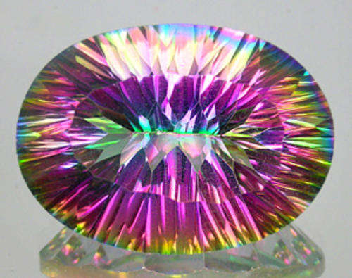 AWESOME!!! 10.73ct GENUINE Rich - Concave Rainbow Mystic Topaz - R 4'345.00 - BRAZIL