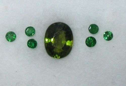 2.50cts AMAZING Natural Tourmaline + Tsavorite Garnets!!!  Dusky Green - Chrome Green