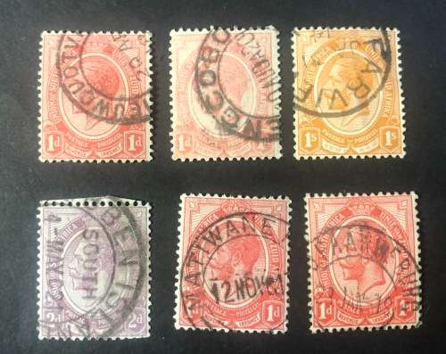 George V definitive set -Postmarks
