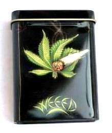 Tobacco or Herb Metal Tin (Black) - Reduced to Clear