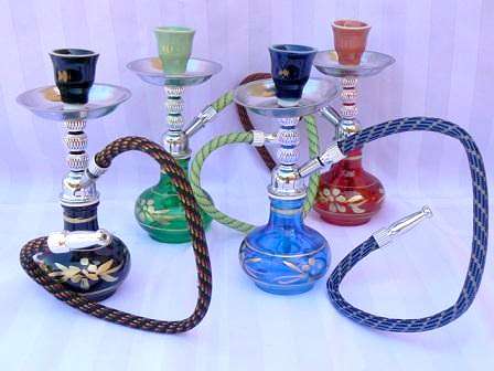 Blue Hubble Bubbly (Badshah Hookahs) Small - Approximately 17cm Tall