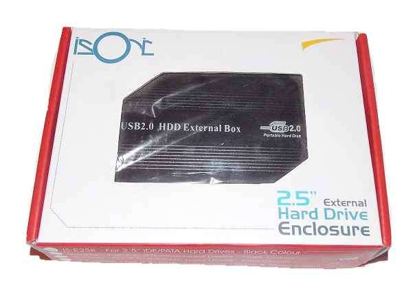 2.5" Black Aluminium External Hard Drive Enclosure with Accessories (USB 2.0 IDE HDD)