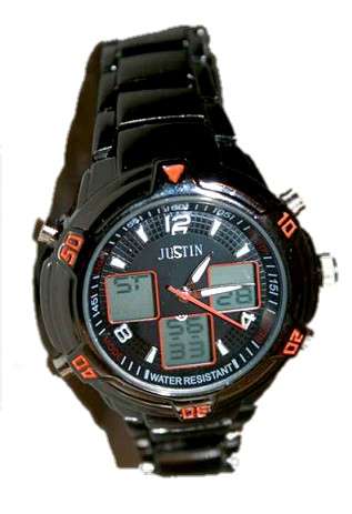 Men s Watches Justin Timepieces Collection Sport Range Chrono Alarm Watch Dual Time Pearl Black was sold for 35.00 on 28 Nov at 22 31 by Takayo in Cape Town ID 29023339