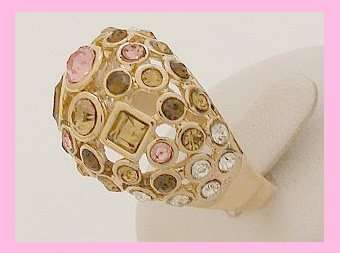 GP Ring with Faceted Crystals Size 9.25 (19mm)