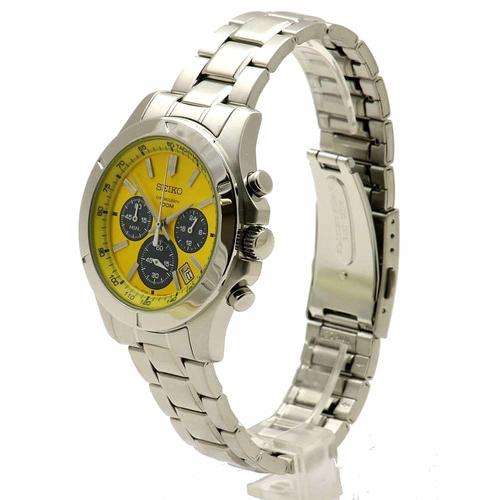 SEIKO SSB115 CHRONOGRAPH MENS WATCH YELLOW DIAL
