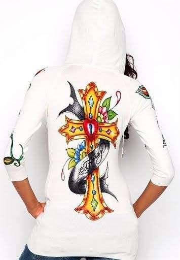 STUNNING ED HARDY HOODY TOP